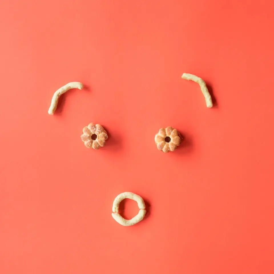 Yummy coolies placed on orange background